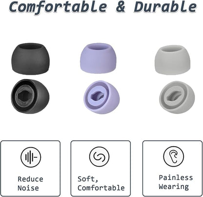 6 Pairs Replacement Eartips for Samsung Galaxy Buds Pro Headphones, Silicone Tips Earbuds Eartips Set, L/M/S Earplug Replacement Accessories (Purple, with Pen)