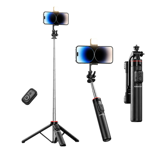 FORGERAY Beauty Creator Tripod with Light for iPhone, 53 Inch Phone Tripod