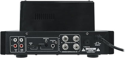 Rockville BluTube LED 70W Tube Amplifier Home Theater Stereo Receiver with Bluetooth, HDMI & Optical, Black with Blue Lights - Perfect for Audiophile Music, Home Theater & Gaming