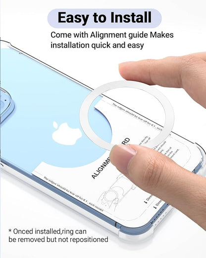 for Magsafe Ring 10PCS-Ultra Thin(0.4mm)-Universal Metal Rings Sticker Compatible with iPhone 15 Pro Max,15 Pro,15/14/13/12 Series,Samsung Galaxy,Google Pixel Series - White