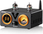 AIYIMA T9 PRO 200W Bluetooth Amplifier HiFi Digital Class D Power Amp 2.0/2.1 Channel Vacuum Tube DAC Amp with VU Meter & Bass Treble Bluetooth 5.2 Coaxial Optical PC-USB inputs (AIYIMA T9 PRO)