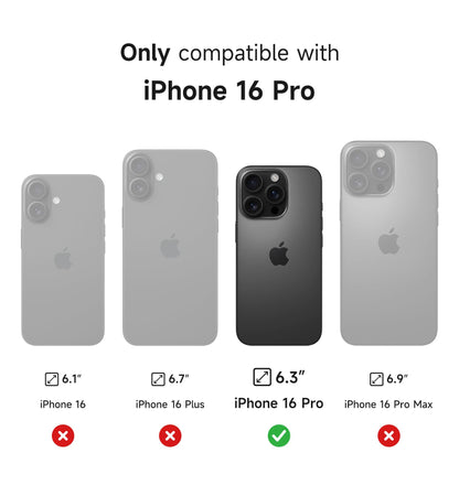 SURITCH for iPhone 16 Pro Case with Slide Camera Cover and Adjustable Kickstand, Compatible with MagSafe, Shockproof Bumper Case Slim Protective Cover for iPhone 16 Pro 6.3 Inch,Black