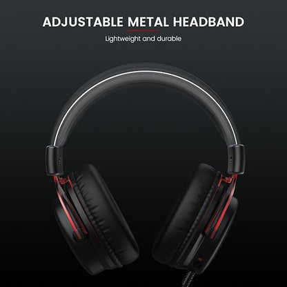 EKSA E900 Gaming Headset with Microphone - PC Headset with Detachable Noise Canceling Mic, 3D Surround Sound, Wired Headphone for PS4, PS5, Xbox, Computer, Laptop, Switch, Handheld (3.5MM Jack)