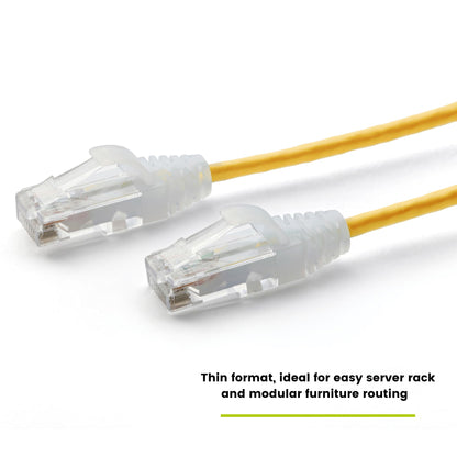 TRUECABLE Cat6 Component Rated Patch Cable, Unshielded (U/UTP), 3ft, Yellow, 28AWG Stranded Pure Copper, Snagless 10G High-Speed Ethernet Cable, PoE++ 4PPoE 100W, UL Listed, RoHS-3, 1 Pack