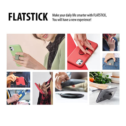 Momostick Flatstick, Cell Phone Finger Grip Strap Holder for Hand, Cell Phone Stand, New Slim Finger Loop Selfie Grip Compatible with Most Smartphones
