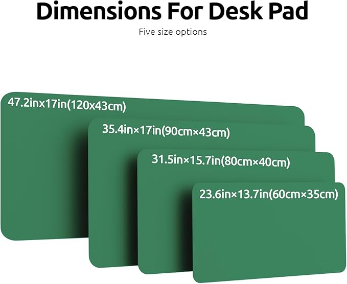 YSAGi Leather Desk Pad Protector, Office Desk Mat, Large Mouse Pad, Non-Slip PU Leather Desk Blotter, Laptop Desk Pad, Waterproof Desk Writing Pad for Office and Home (Jade Green, 31.5" x 15.8")
