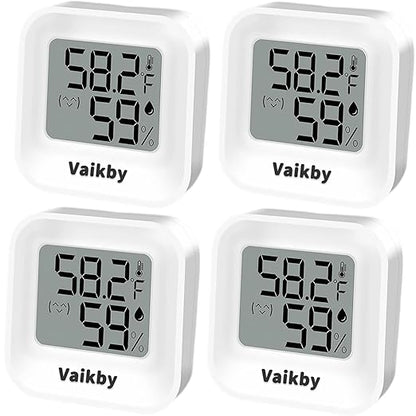 Indoor Humidity Meter Hygrometer 4Pack, Room Thermometer for Accurate Room Temperature Monitor, Digital Hygrometer with Indoor Thermometer for Home, Baby Nursery, and Humidity Sensor Enhanced Comfort
