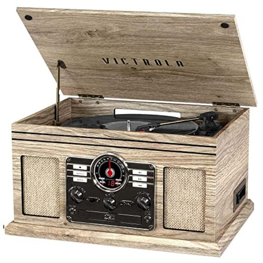 Victrola Quincy - 6-in-1 Bluetooth Record Player - Farmhouse Oatmeal