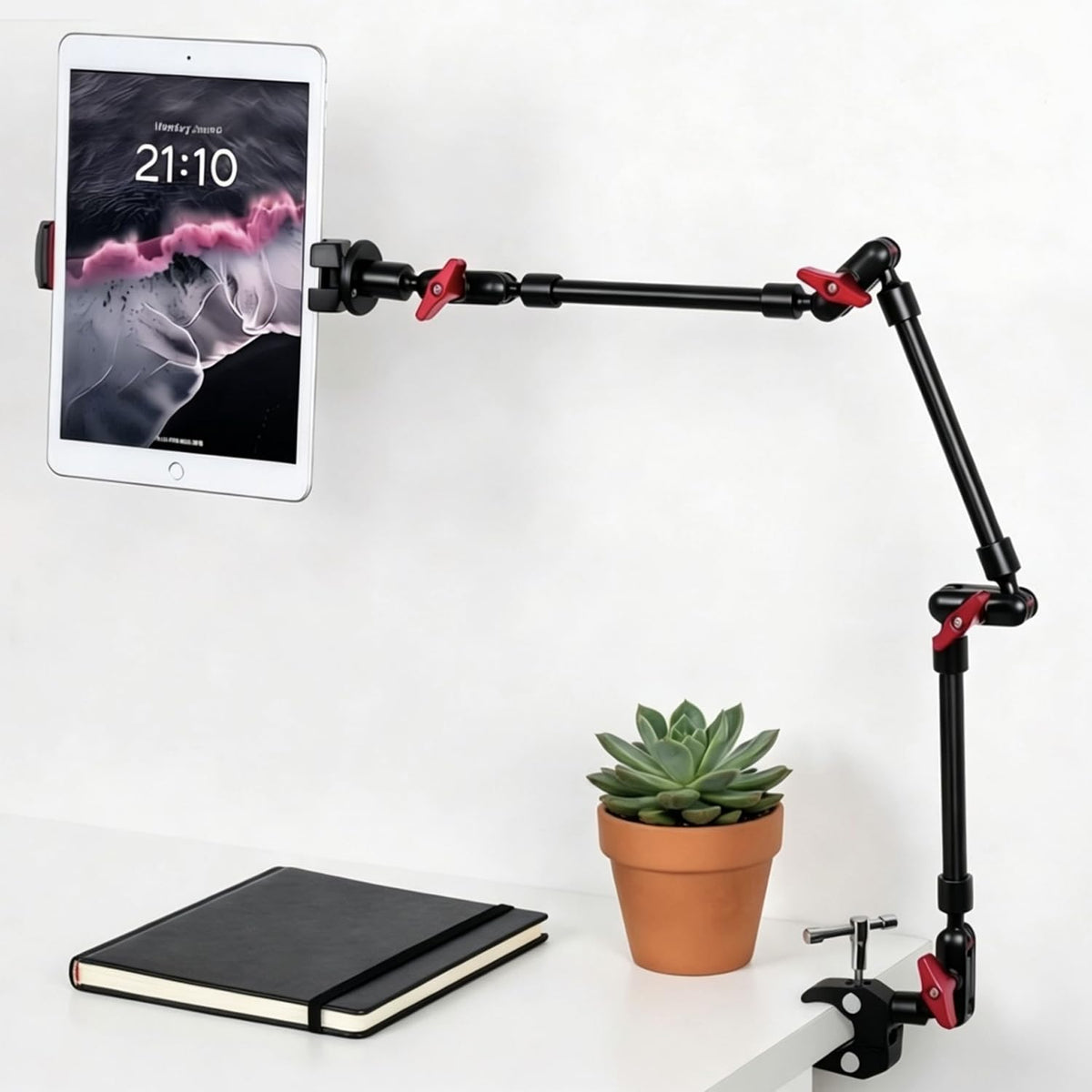 GOINWAVE Magic Arm Camera Mount, 32" Aluminum Articulating Arm with Desk Clamp & Standard 1/4" Screw, Heavy Duty Overhead Phone Mount for Video Recording, Live Streaming, Vlogging