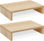 TEAMIX Wood Monitor Stand Riser - 2 Pack Adjustable Dual Monitor Riser for Laptop/PC