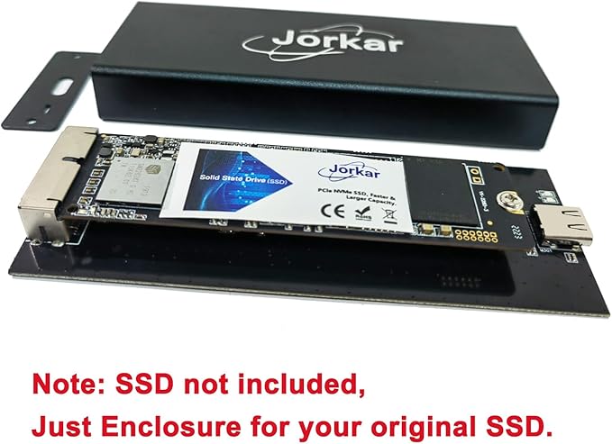 External SSD Enclosure for MacBook Air/Pro 12+16 PIN SSD, Hard Drive Reader for A1466 A1465 A1502 A1398 SSD mid 2013-2017, Portable Mac SSD to USB-C 3.2 Adapter Case (No SSD)