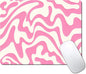 Abstract Pink Topographic Custom Mouse Pad with Non-Slip Rubber, Small Square Design for Wireless Laptop & Computer Mouse Pads for Desk, 9.5 x 7.9 inch Smooth Surface for Gaming & Office