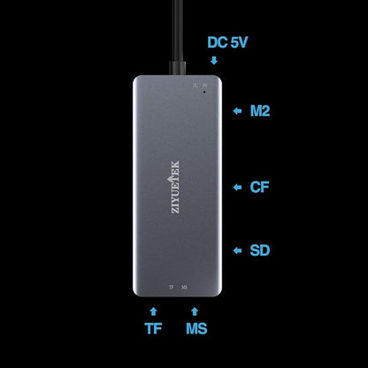 USB C SD Card Reader,5- in-1 Aluminum Thunderbolt 3 Memory Card Reader for CF, SD/SDHC,TF/Micro SD/MS/M2,CompactFlash Card for iPhone 15/16/Pro Max Android Windows MacBook