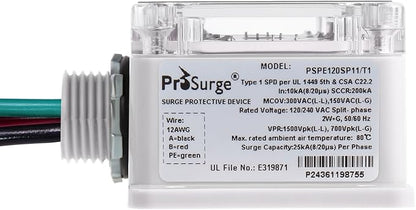 HVAC Surge Protector,Whole House Surge Protector,Single-Phase,3-Wire for 120/240V, 25KA(Surge Capacity per Phase),UL Listed