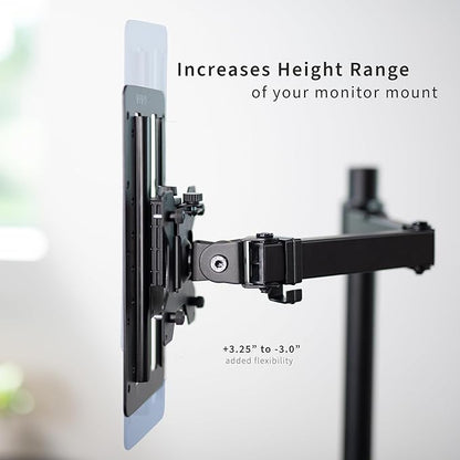 VIVO Height Adjustable VESA Adapter Stand for Individual Monitors up to 27 Inches Black