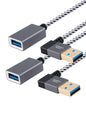 CableCreation 2-Pack Short USB 3.0 Extension Cable, 1FT USB Extender Cord