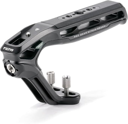 Tilta Xeno Top Handle for Filmmakers & Cameras - Black | Aluminum Alloy and Silicone Build | Fits Most Cameras/Cages | 1/4"-20 Threads w/Locating Points | Safety Release Pin (Dual 1/4"-20)