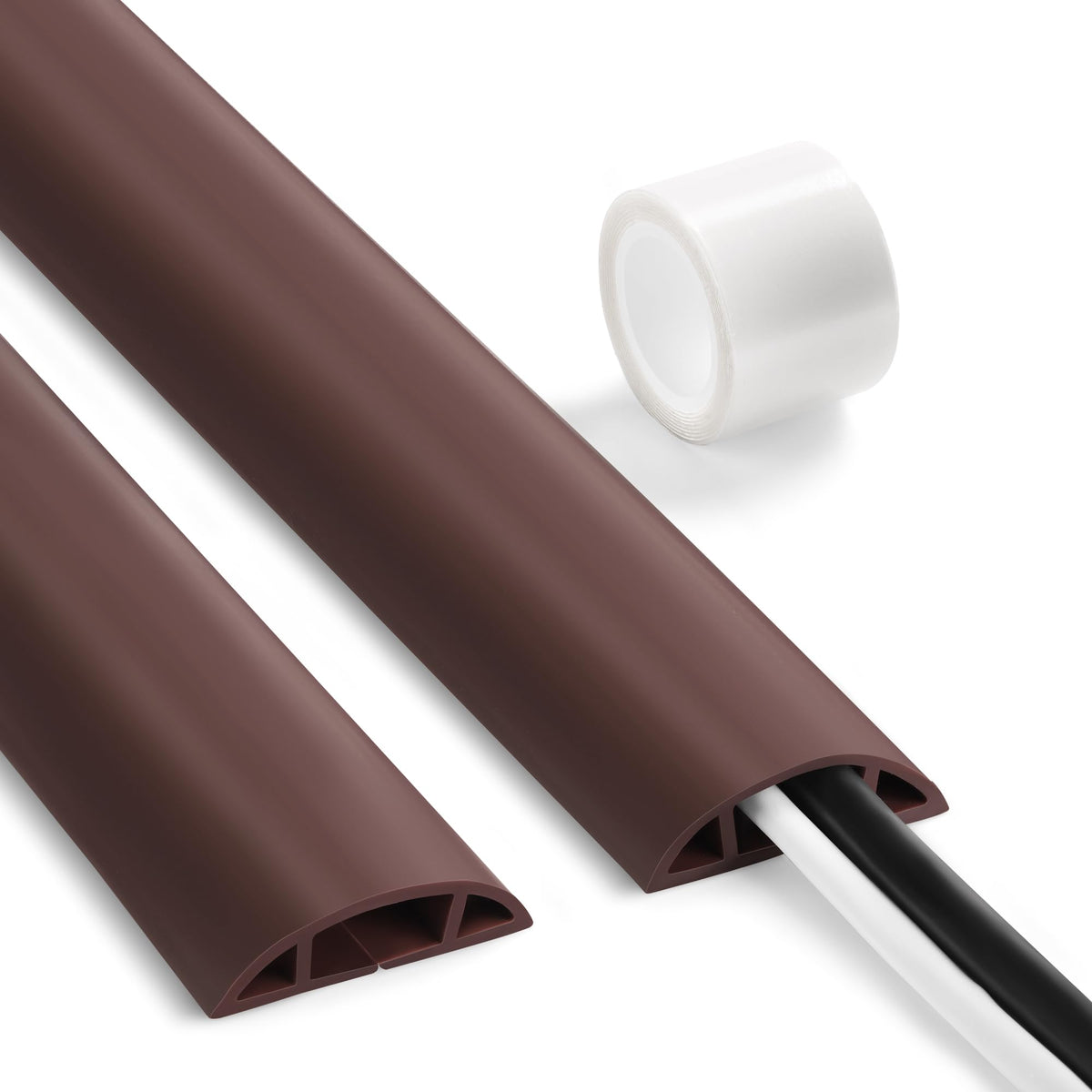 LZEOY 4ft Cord Cover for Wires on Floor, Grey Extension Cable Management, Hide Electrical Hider Protector, Cable Cavity: 0.78" W x 0.32" H
