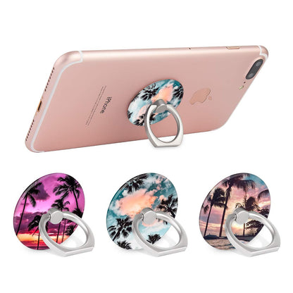 Bonoma Cell Phone Ring Holder Stand, 3 Pack Sunset Beach Palm Tree 360 Rotation Universal Smartphone Ring Grip Stand Compatible with Smartphones and Tablets