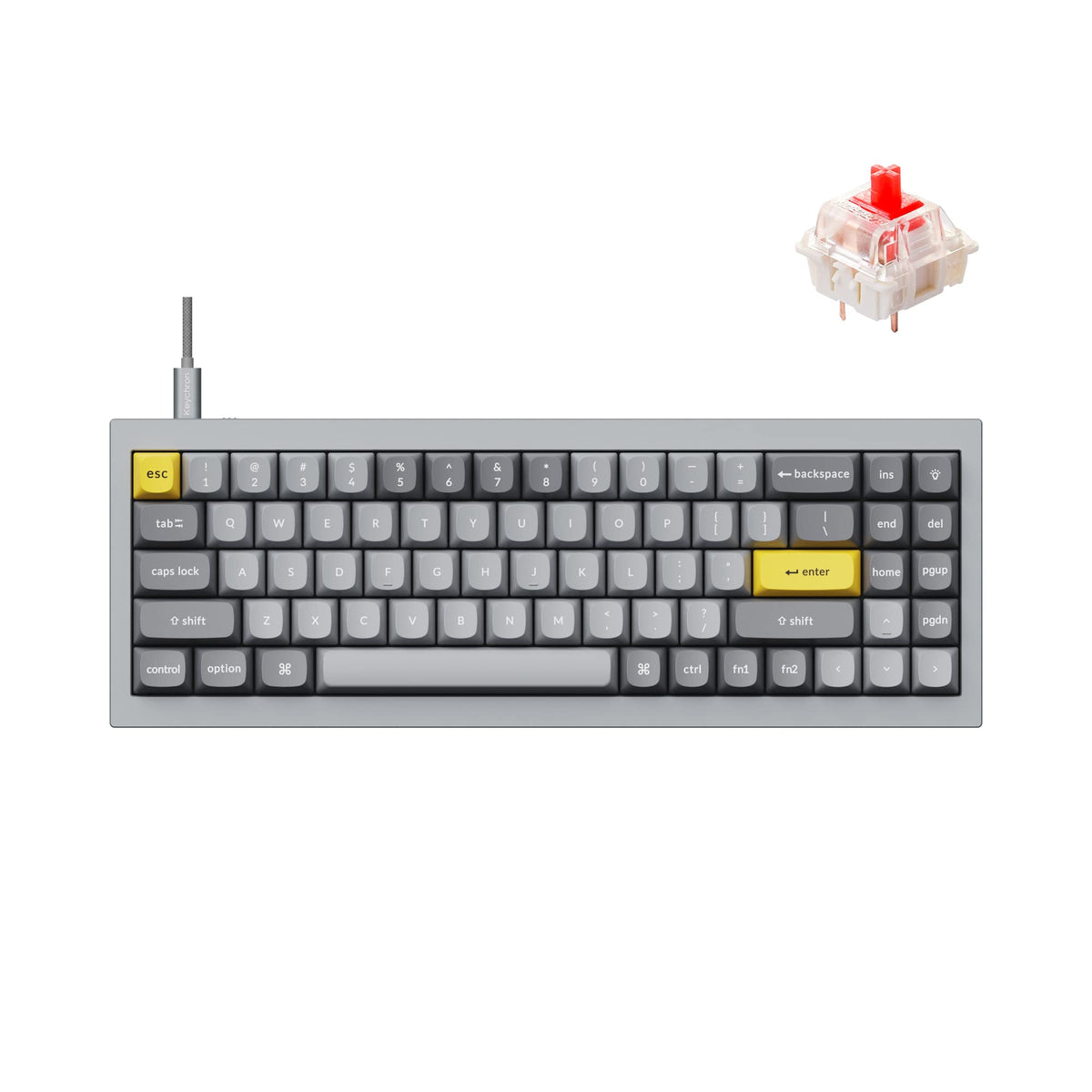 Keychron Q4 Wired Custom Mechanical Keyboard, 60% Layout QMK/VIA Programmable Macro with Hot-swappable Gateron G Pro Brown Switch Double Gasket Compatible with Mac Windows Linux(Navy Blue)