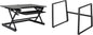 Rocelco 40" Large Height Adjustable Standing Desk with AC Outlet USB Charger and Floor Stand BUNDLE - Tall Dual Monitor Riser Computer Workstation - Keyboard Tray - Black (R DADRB-40-ACUSB-FS2)