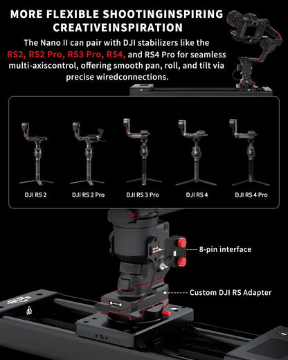 IFOOTAGE Shark Slider Nano II 660,Professional Motorized Camera Slider,Compatible with DJI RS2, RS2Pro, RS3 Pro, RS4, RS4 Pro,Video Stabilizer Rail,Timelapse,Heavy Camera,Max.Payload 15.4lbs