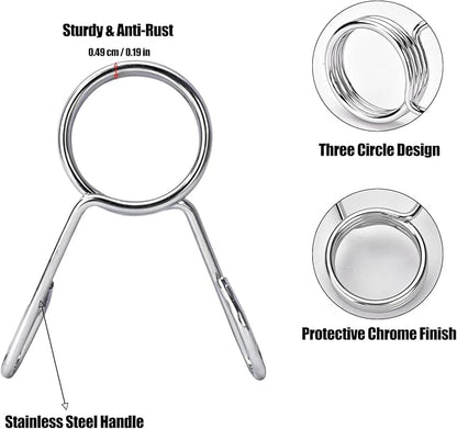 AccEncyc Spring Clip Collars 2 Inch Olympic Barbell Clamps Dumbbell Clips Weight Bar Clips for Weightlifting, Powerlifting, Strength Training