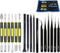 17 in 1 Electronics Repair Tools Opening Pry Tool Kit with Dual Ends Metal Spudgers, Black Tweezers Set Replacement for iPad Tablets Laptop Electronics Device Mobile Phone
