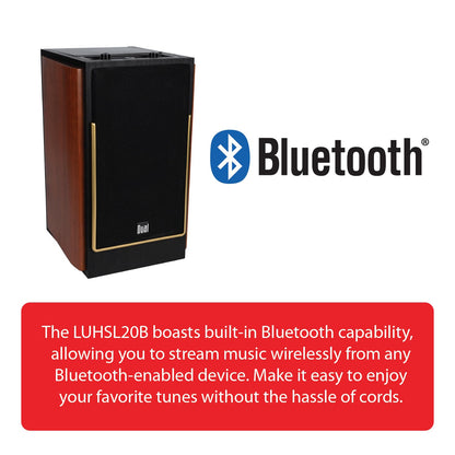 Dual Electronics LUHSL20B Bookshelf Speakers Pair Bluetooth & Class-D Amp