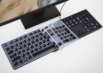 Keyboard Cover for DELL KB216 KB216b KB216t KB216d KB216p Wired & KM636 & Dell Optiplex 5250 3050 3240 5460 7450 7050 & Dell Inspiron AIO 3475/3670/3477 All-in one Desktop Keyboard -Black