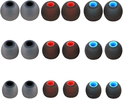 Silicone Replacement Earbud Tips Earbud Covers Ear Tips Fit for in-Ear Headphones (Inner Hole 3.8mm -5.1mm) Earbud Replacement Tips 9 Pairs