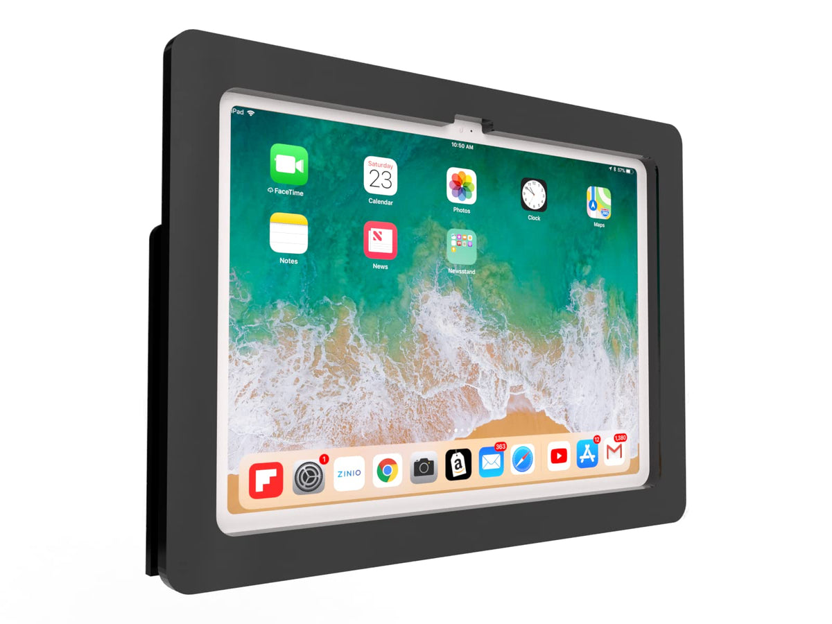 TABcare Anti-Theft Acrylic VESA Enclosure for Apple iPad mini 4/5 8" with Free Wall Mount Kit & 90-Degree Angle Charge Cable (iPad mini 4/5 8", White)