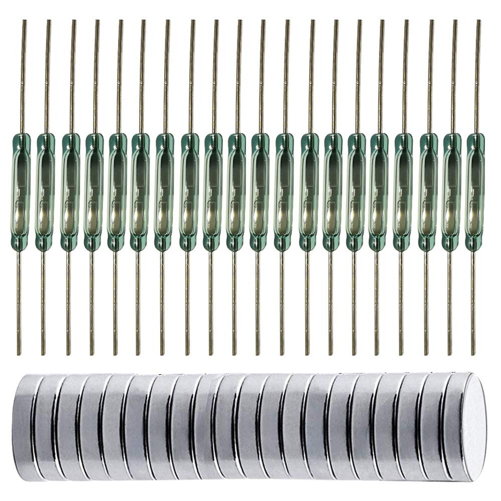 Gebildet 10pcs 4W 3 Pin Reed Switch Reed Contact Normally Open N/O N/C SPDT, Glass Reed Relay Magnetic Induction Switch (2.5mm x 14mm)