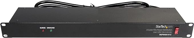 StarTech.com 4U Wall Mount Network Rack & 1U Server Rack Shelf & 8 Outlet Horizontal 1U Rack Mount PDU Power Strip