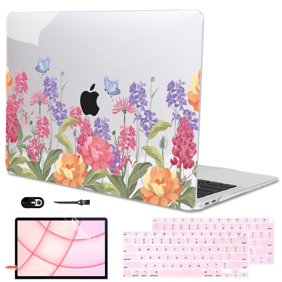 LCMOCICO for MacBook Air 13 inch Case 2020 2019 2018 Release M1 A2337 A2179 A1932, Glitter Crystal Pritned Pattern Hard Case Cover for Mac Air 13.3" Retina Display Touch ID, Astronauts & Spacecraft