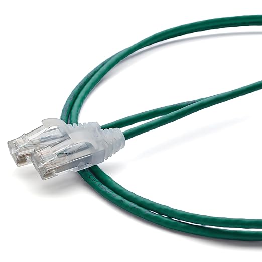 TRUECABLE Cat6 Component Rated Patch Cable, Unshielded (U/UTP), 2ft, Green, 28AWG Stranded Pure Copper, Snagless 10G High-Speed Ethernet Cable, PoE++ 4PPoE 100W, UL Listed, RoHS-3, 1 Pack