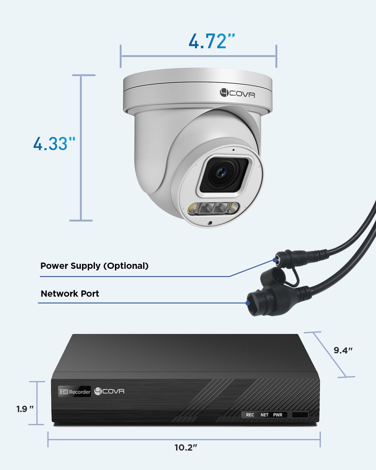 4COVR PoE PTZ Security Camera System 8 Channel 4K, 2TB HDD, LY5XCP8M0808