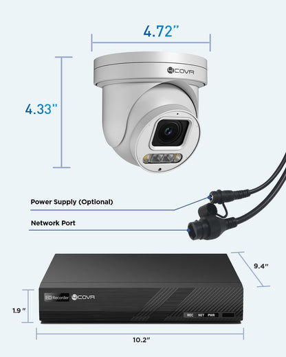 4COVR PoE PTZ Security Camera System 8 Channel 4K, 2TB HDD, LY5XCP8M0808