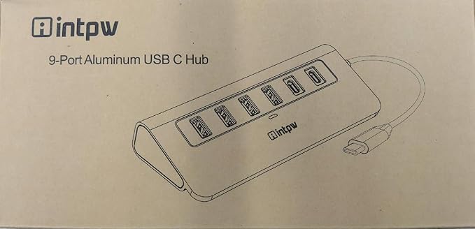 intpw USB C Hub, P9 PRO USB C Hub Multiport Adapter with 4K HDMI, PD 100W, Type-C & 2 USB A 3.2 10Gbps, 2 USB A 2.0, SD/TF Card Reader, Aluminum USB Hub for Laptop, iPhone 17 Series, MacBook, iPad