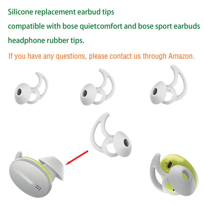 WKYMY Earbud Replacement Tips Silicone Earbud Tips Compatible with Bose Quietcomfort and Sport Headphone Rubber Tips Ear Bud Covers 3 Pairs S M L Gray