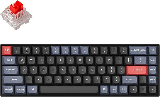 Keychron K6 Pro Wireless Custom Mechanical Keyboard, QMK/Launcher Programmable Macro, Hot-Swappable Keychron K Pro Red Switch Keyboard, 65% Layout White Backlit Office Keyboard for Mac Windows Linux