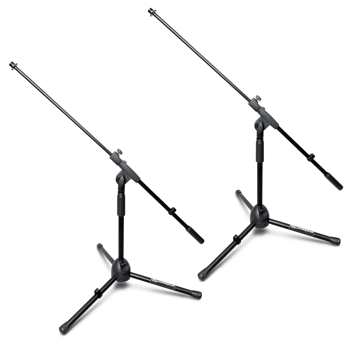 AxcessAbles Short Microphone Stand with 34" Telescoping Boom Arm | Low Profile Mic Tripod for Drums and Guitar Amps