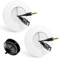 in Wall Cable Management Kit for Wall Mounted TV, Slim Round Wall Cable Pass Through with Hole Saw Drill Attachment for Easy Installation, White 2-Pack
