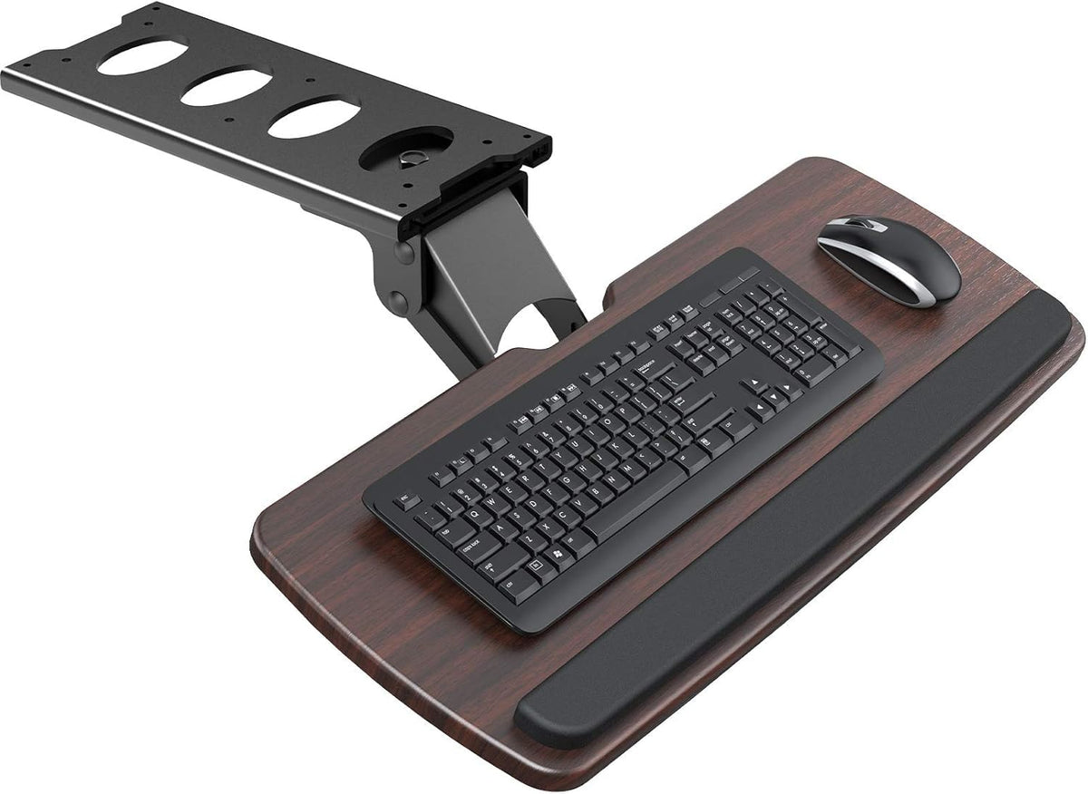 HUANUO Keyboard Tray Under Desk, 360 Adjustable Ergonomic Sliding Keyboard & Mouse Tray, Under Desk Keyboard Tray Slide Out, Keyboard Holder Under Desk for Typing in Home, Office Work, 25"W x 9.84"D