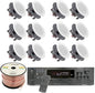 Vaiyer Home Theater System Kit, 6-Channel 6000 Watts Bluetooth Amplifier with 5.25" 12 Qty of 175 W Each in-Wall in-Ceiling Frameless Speakers & 16 Gauge 500 ft Speaker Wire Surround Sound System