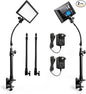 2-Pack Key Light Panel Kit, LED Video Light Dimmable Bi-Color 3200-5600k Video Conference Lighting with Gooseneck Tubes Desk Light for Podcast/Streaming/Gaming/Zoom Meetings/Broadcast/Tiktok