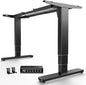 HUANUO Electric Standing Desk Frame with 3-Stage Adjustable Desk Legs, Brushless Motor, and 220 lbs Max Load, Home Office Height-Adjustable Desk Frame for Max 43.31″ x 86.61″ Desktop, Frame Only