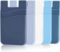 SS Card Holder for Phone Case - Silcone Stick On Credit Card Phone Wallet for Men & Women, Ultra-Thin & Portable, Compatible with iPhone/Android/Samsung Galaxy, Holds Cards & Cash, Hands-Free (5 pack)