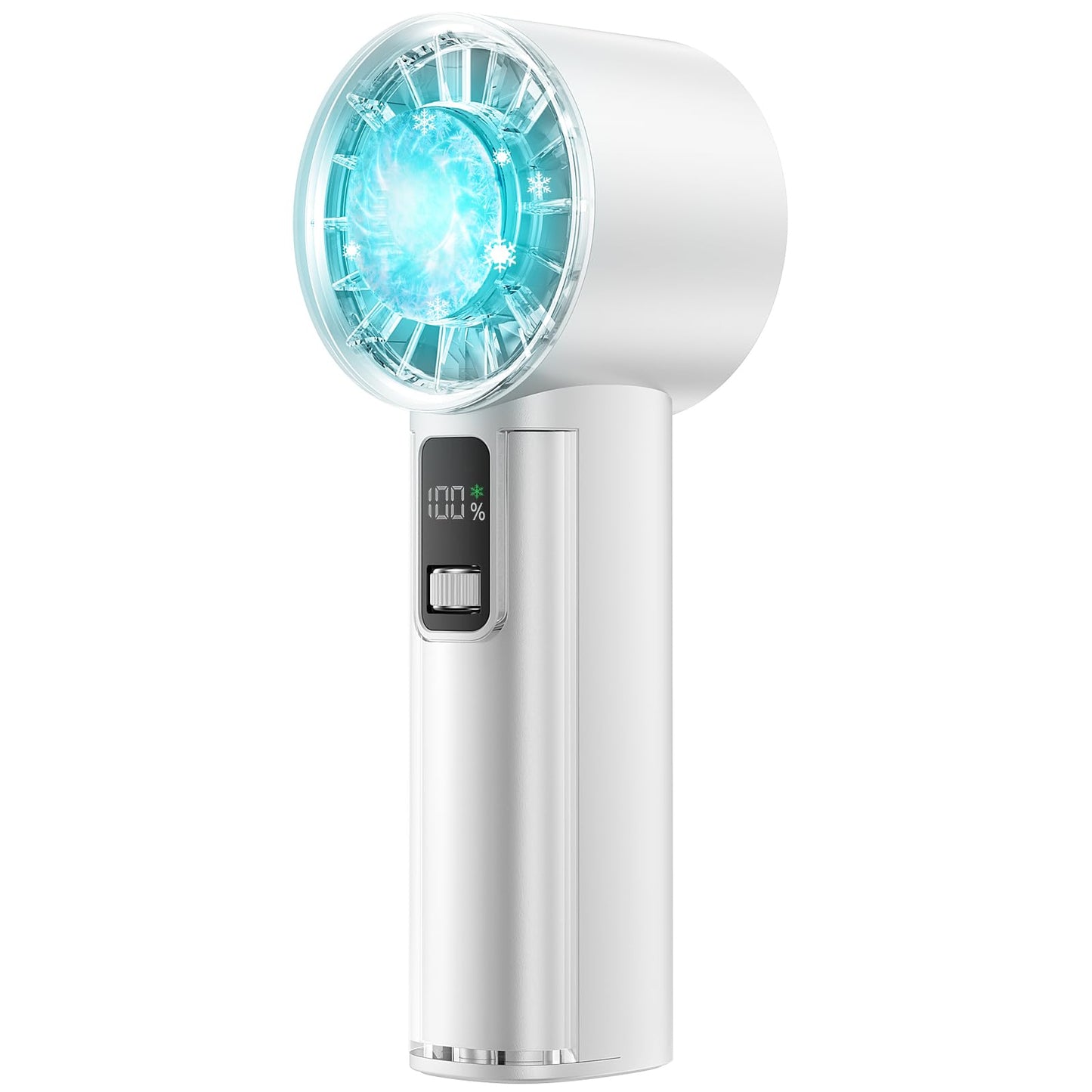 PANERGY Handheld Fan with Ice Cooler, Mini Portable Fan Rechargeable, 18Hrs Cooling, 0-100 Adjustable Speed, Small Yet Powerful, Personal Hand Fans for Travel, Beach, Outdoor, Makeup, Gifts for Women