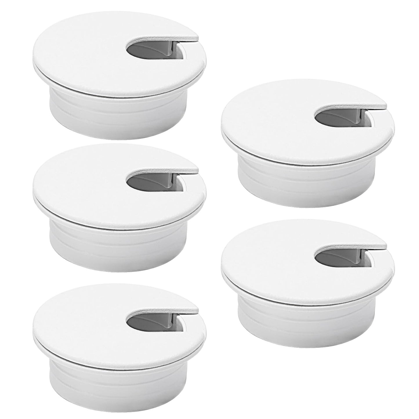 EASYEAH 5 Pcs Desk Grommet 2" / 50 mm, Desk Cord Hole Cover, Cable Grommet ABS Plastic, Desk Hole Grommet for Home & Office Pc, Detachable Cable Cord Organizer-White